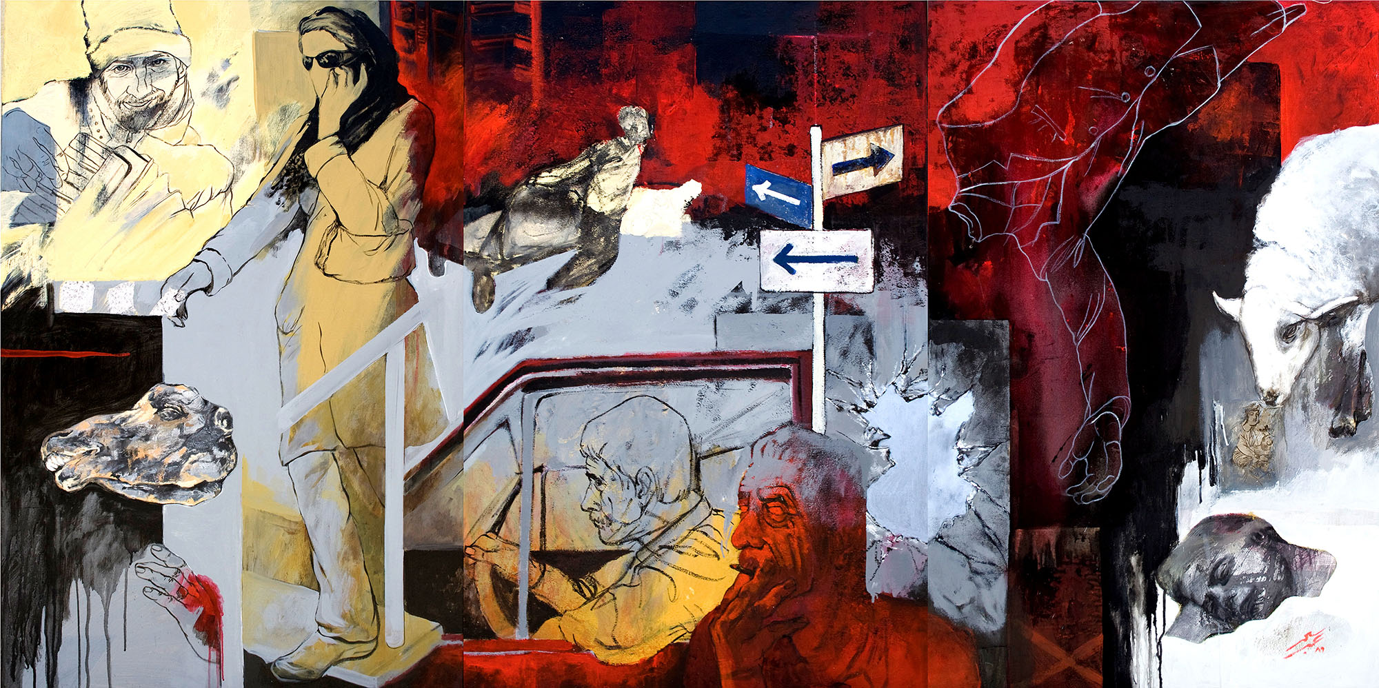 Archetype from the Review of future series, Acrylic on canvas ,240 x120 cm /2011